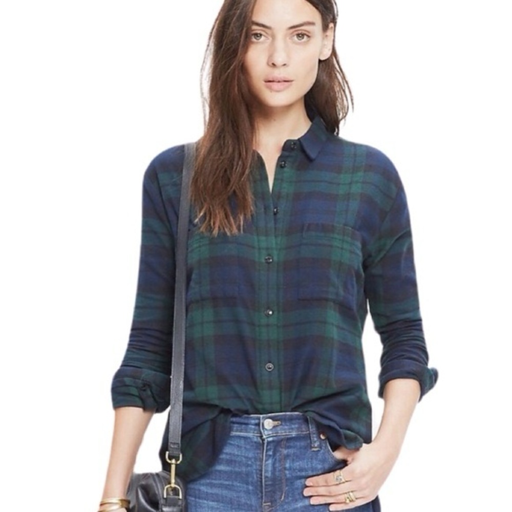 Green and Blue Plaid flannel